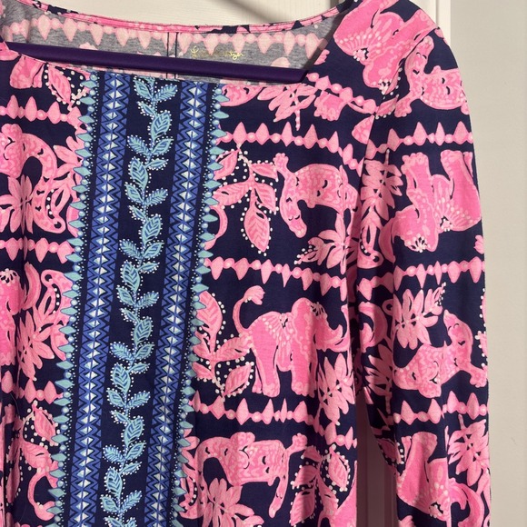 NWOT Lilly Pulitzer BAILEE High Tide Navy Perfect Pair Engineered DRESS SZ LG - Picture 4 of 6